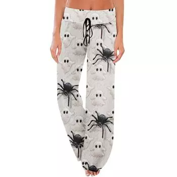 Пижамные штаны в стиле аниме, повседневные брюки с эластичной резинкой на талии, удобные прямые свободные брюки для йоги L