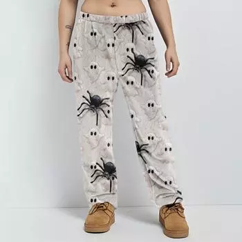 Пижамные штаны в стиле аниме, повседневные брюки с эластичной резинкой на талии, удобные прямые свободные брюки для йоги L
