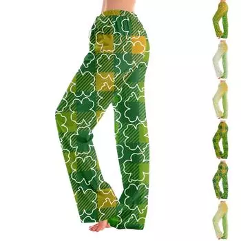 Пижамные штаны в стиле аниме, повседневные брюки с эластичной резинкой на талии, удобные прямые свободные брюки для йоги L армия зеленый