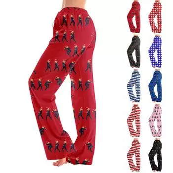 Пижамные штаны в стиле аниме, повседневные брюки с эластичной резинкой на талии, удобные прямые свободные брюки для йоги XXL чёрный