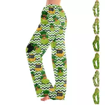 Пижамные штаны в стиле аниме, повседневные брюки с эластичной резинкой на талии, удобные прямые свободные брюки для йоги L армия зеленый