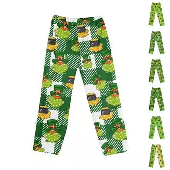 Пижамные штаны в стиле аниме, повседневные брюки с эластичной резинкой на талии, удобные прямые свободные брюки для йоги XL