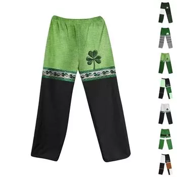 Пижамные штаны в стиле аниме, повседневные брюки с эластичной резинкой на талии, удобные прямые свободные брюки для йоги L