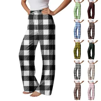 Пижамные штаны в стиле аниме, повседневные брюки с эластичной резинкой на талии, удобные прямые свободные брюки для йоги XL чёрный