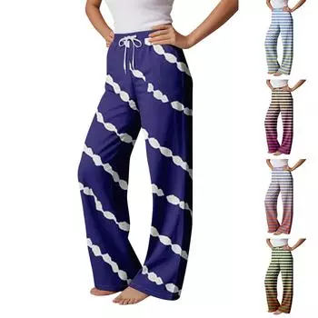 Пижамные штаны в стиле аниме, повседневные брюки с эластичной резинкой на талии, удобные прямые свободные брюки для йоги XXL