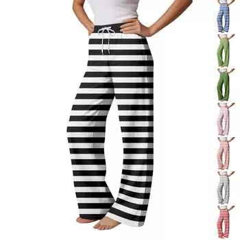 Пижамные штаны в стиле аниме, повседневные брюки с эластичной резинкой на талии, удобные прямые свободные брюки для йоги L армия зеленый