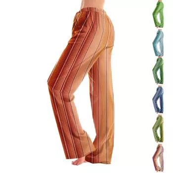 Пижамные штаны в стиле аниме, повседневные брюки с эластичной резинкой на талии, удобные прямые свободные брюки для йоги M шафрановый