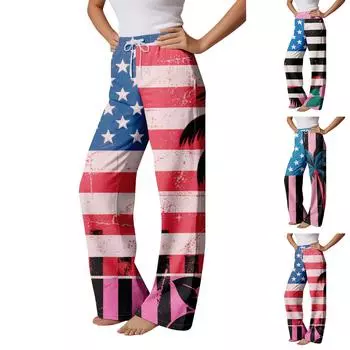 Пижамные штаны в стиле аниме, повседневные брюки с эластичной резинкой на талии, удобные прямые свободные брюки для йоги L чёрный