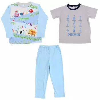 Пижамный комплект Bandai Pikmin 2TOPS Knit Pajamas Unisex 572 Light Blue [Airin] Сияет! (110см/120см/130см/140см) (Тускло-зеленый/Уголь/Светло-голубой/Серый) светло-синий