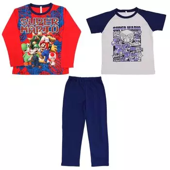 Пижамный комплект Bandai Super Mario 2TOPS Knit Pajamas Boys 572 Red [Airin] Сияет! (110см/120см/130см/140см) (Красно синий) красный