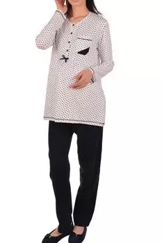 Пижамный комплект для беременных из лайкры с длинными рукавами