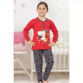 Пижамный комплект для девочек с нарциссами