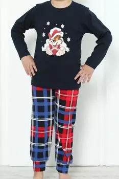 Пижамный комплект для мальчика с длинными рукавами из хлопка и лайкры