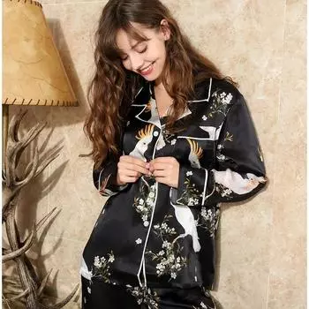 Пижамный комплект из шелка Mulberry, комплект из двух предметов, летняя и зимняя роскошная пижама из шелка Mulberry для женщин M