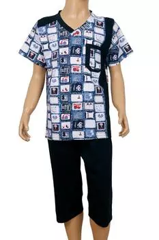 Пижамный комплект-капри для мальчика с короткими рукавами из лайкры