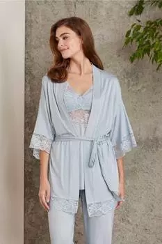 Пижамный комплект Pierre Cardin из чесаного хлопка и халата с туманом
