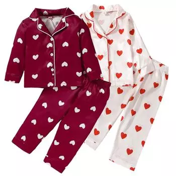 Пижамный комплект с длинными рукавами для мальчиков и девочек, повседневная домашняя одежда, комплект из двух предметов 100 розовый