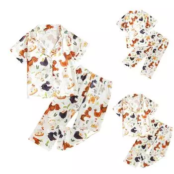 Пижамный комплект с длинными рукавами для мальчиков и девочек, повседневная домашняя одежда, комплект из двух предметов 18