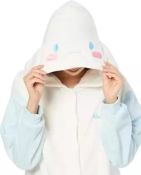 Пижамный комплект Sanrio Kigurumi Set, верхняя и нижняя часть, комнатная одежда, пижама, домашняя одежда, флисовый пушистый костюм с капюшоном, наряд для косплея Cinnamoroll [Takihyo]