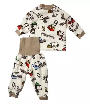 Пижамный комплект Snoopy, детская пижама с поясом для живота, флис 215154708 Snoopy [Peanuts] 24
