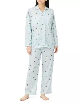 Пижамный комплект Tyrol Chocolate Shirt Пижама Room Wear Длинный рукав Hangyodon Cinnamoroll Blue [Sanrio] Футболка женская синий
