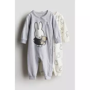 Пижамный костюм HM из 2 предметов светло-серый Miffy