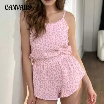 Пижамный костюм из крепового хлопка с розовым принтом в виде сердца, весенняя женская домашняя одежда S абрикосовый