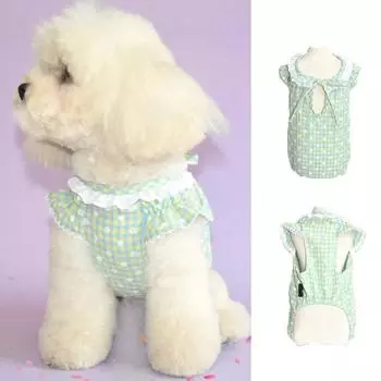 Пижамы для домашних животных с пышными рукавами и вышивкой, пуловер с клетчатым узором, удобная одежда для собак L фиолетовый