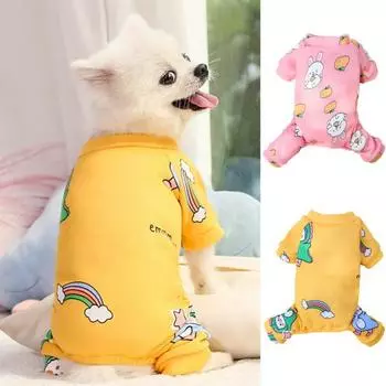 Пижамы для домашних животных с рисунком животных, нарядное платье с четырьмя ногами, теплые комбинезоны для собак, наряд, товары для домашних животных M розовый