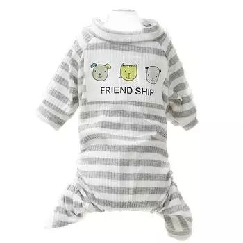 Пижамы для домашних животных, весенне-летняя одежда в тонкую полоску, одежда для маленьких собак, одежда для домашних животных XXL серый