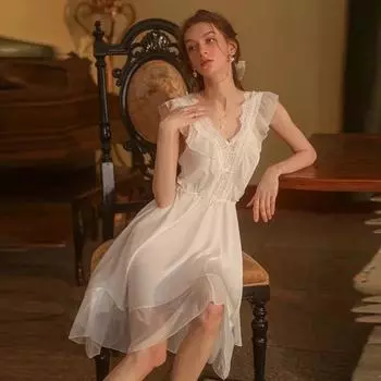 Пижамы для женщин Милая сетчатая удобная пижама без рукавов Тонкая однотонная пижама на подтяжках Женская сексуальная пижама M