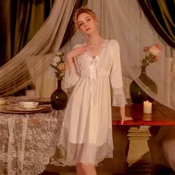 Пижамы для женщин осенние бархатные кружевные швы удобные пижамы для женщин бант однотонные сексуальные пижамы для женщин M