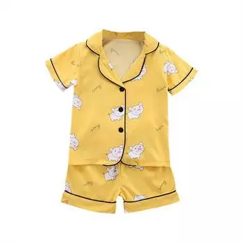 Пижамы ni?os для маленьких мальчиков и девочек, комплект одежды с принтом поросенка, блузка с короткими рукавами, топы + шорты, одежда для сна, пижамы XXL