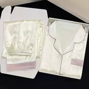 Пижамы Niche Ice Silk для женщин, весна и осень, женские, с длинными рукавами, высококачественный темпераментный домашний комплект, ночная одежда, одежда для сна 2XL