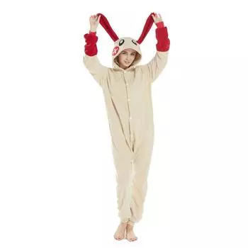 Пижамы с изображением кролика, комбинезоны кигурумис для взрослых женщин, домашняя одежда с длинными рукавами, наряд для фестиваля Хэллоуина XL(Height 176-185CM) красный