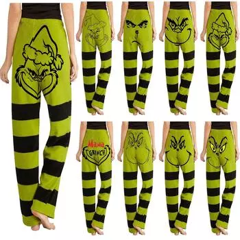 Пижамы Салон Брюки с принтом Повседневные широкие брюки для женщин Пижамные штаны M