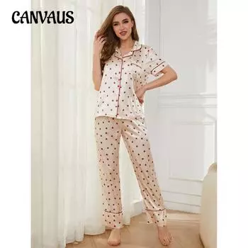 Пижамы женские летние из тонкой секции ледяного шелка, простые брюки с короткими рукавами для отдыха, весенне-осенняя домашняя одежда из двух предметов S жёлтый