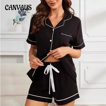 Пижамы женские летние полосатые однотонные топ с короткими рукавами шорты повседневный комплект домашней одежды S тёмно-синий