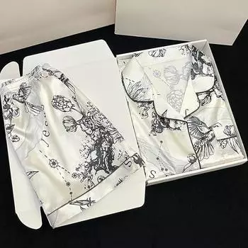 Пижамы женские в китайском стиле с рисунком чернил и мытья, новые летние модные стильные домашние комплекты из двух частей для женщин M