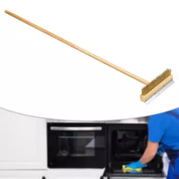 Pizza Oven Brush 102cm Long Handle Copper Wire Detachable Efficient Cleaning Stone for wooden handle