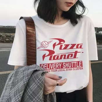 Pizza Planet Tops Tee Summer Women S Short Sleeved Casual Fashion Large Size S 2xl Female M белый