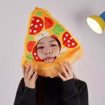 Pizza Shaped Hat Photography Props Lovely Stuffed Headdress Cute for Masquerade Festivals