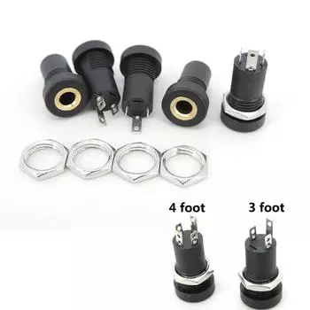 PJ-392A 391 3 4 Полюсная ножка 3,5 мм гнездо аудио разъем панельный монтаж позолоченный разъем стерео гайки для наушников 3,5 мм штекер 3 Pole