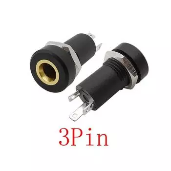 PJ-392A 3/4-контактный 3,5-мм аудиоразъем 3/4-полюсный стереоразъем для пайки на панель 3,5-мм гнездовой разъем для наушников с гайкой