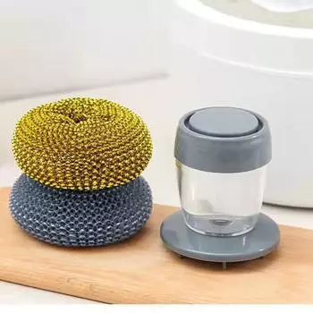 ПЭ шариковая щетка для дома, живая стальная проволока шариковые щетки нажатие не повредит кастрюлю щетка для чистки кастрюль кухонные инструменты для уборки щетка для мытья посуды Only PE Ball