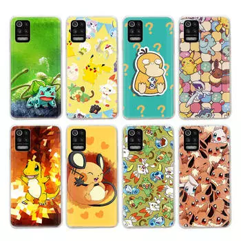 PK13 Прекрасный прозрачный чехол Pokemon для Samsung A04 A14 A23 M33 M53 Realme 10 9 C35 C55 VIVO Y02 Y12 Infinix Hot 30 Note 11 Tecno Spark 8P Pro Tecno Camon 17 Pro бездна