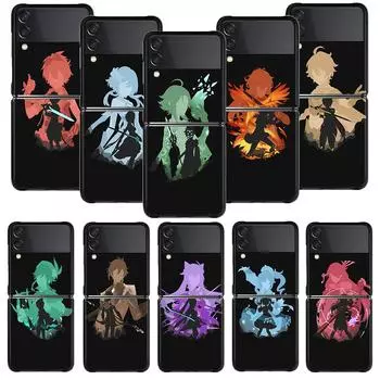 ПК Genshin Impact Аниме для Samsung Galaxy Z Flip3 5g Zflip3 Zflip Flip Жесткий чехол для телефона For Samsung Z Flip