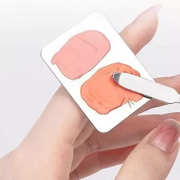 PK Global Makeup Cosmetics Mixing Ring Ring Palette, 3.3cm*4.3cm, 2 pieces, silver