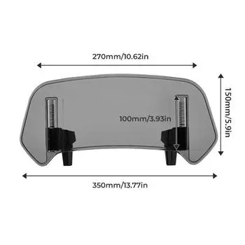 ПК Пластик Мото Расширение Ветрового стекла Регулируемый угол Мотоциклетный Ветровой экран Авто Style C-Gray