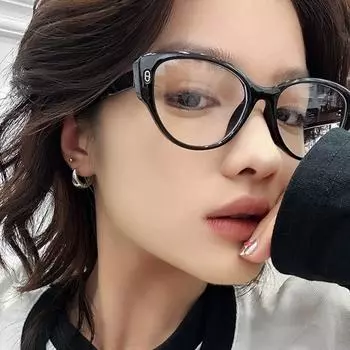 ПК прозрачные очки с защитой от синего света, женские очки высокой четкости, новая модная винтажная большая оправа для очков